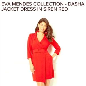 EVA MENDES- DASHA JACKET DRESS IN SIREN RED